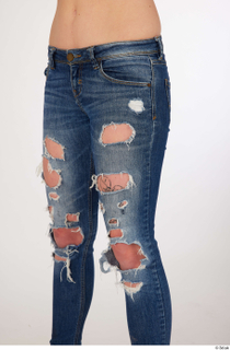 Olivia Sparkle blue jeans with holes casual dressed thigh 0002.jpg